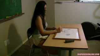 DiaperedonlineChristine Christine Wets Diaper While Drawing-3