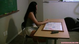 DiaperedonlineChristine Christine Wets Diaper While Drawing-8