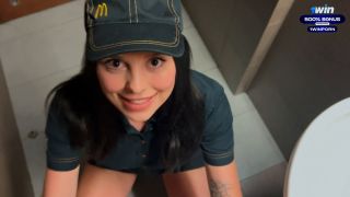 7180 Risky Public Sex in the Toilet  Fucked a McDonald's Work...-2