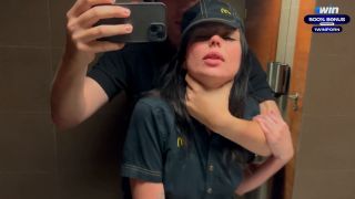 7180 Risky Public Sex in the Toilet  Fucked a McDonald's Work...-8