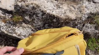 Curvy A guy fuck me while hiking on the mountain for a little water , Hot Milf Public outdoor sex 4k-1