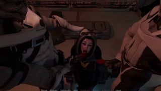 Porno Game Lara Croft in space stretches her throat with huge cocks-1