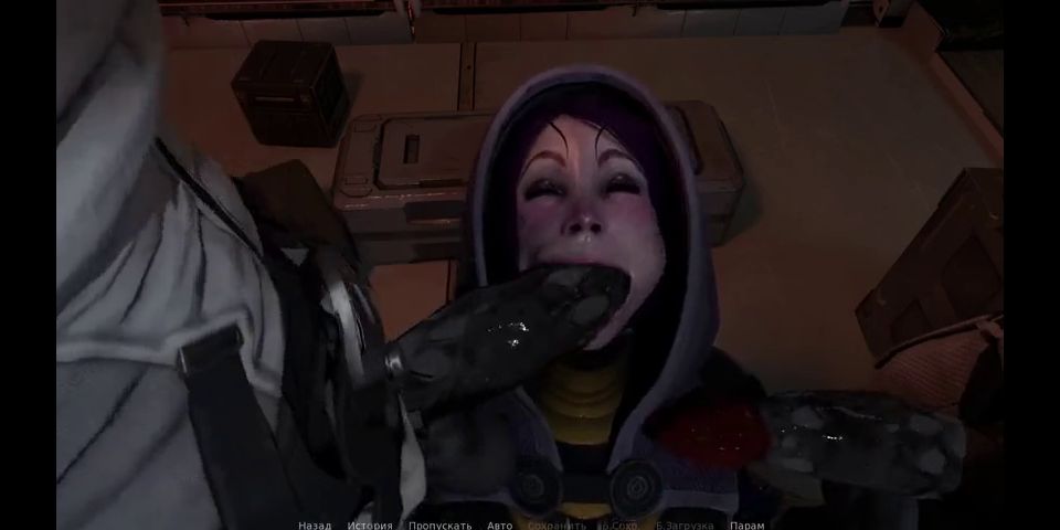 Porno Game Lara Croft in space stretches her throat with huge cocks