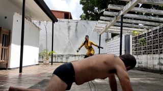 xxx video 31 femdom male slave Latin Beauties In High Heels: Afae 15 Foot Bullwhipping By The Absolute Queen Of The Bullwhip Ama K, thigh boots on femdom porn-1