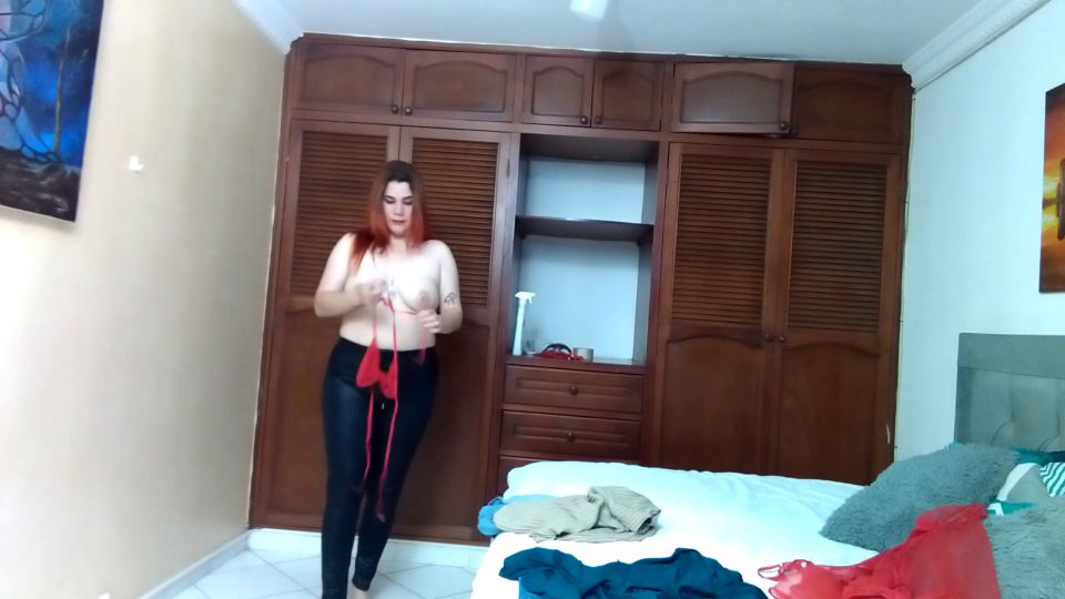 Chubby Redhead Changes Clothes In Front Of Her Boyfriend, She Wants To 