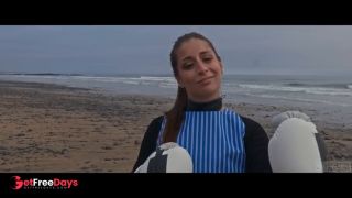 Submissive Italian beauty Silvia Soprano gets roughly dominated on a beach in Norway-4