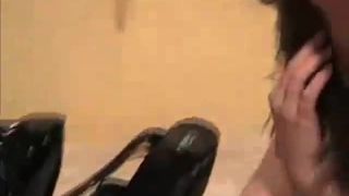 adult clip 33 strapon fetish femdom porn | Cumming On Shoes Shoejob. Hot shoejob, footjob and handjob combination for lucky guy who cums on her shoe for her to eat | high heels-5