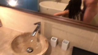 Classy Bathroom Sex With Babe  Delicious Handjob  Blowjob 1080p-3