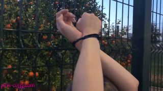 BDSM porn  BDSM  Acacia Cuffed To Fence - Bondage -1