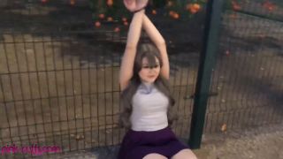 BDSM porn  BDSM  Acacia Cuffed To Fence - Bondage -6