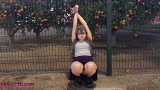 BDSM porn  BDSM  Acacia Cuffed To Fence - Bondage -7