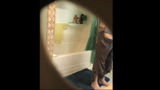 shaved pussy girl after shower. hidden cam-9