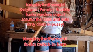 Big Ass Redhead Fucks Farm Equipment, Squirting, Anal, Object Insertion.-8