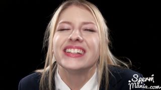 Rebecca Volpetti - swallows tons of thick white cumshotss - Bukkake-7