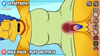 Hole House - Marge Simpson MILF Doggystyle Dripping Creampie Moaning Orgasm - Hole House Game-7