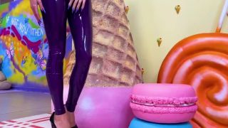 Video Svetlana Tight Purple Latex Catsuit 666p SD-5