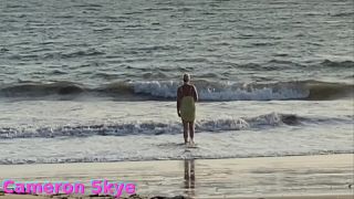 M@nyV1ds - Cameron Skye - Big Boob Milf Flashing on the Beach-8
