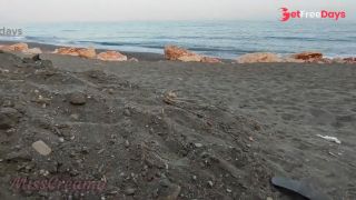 Flashing dick in public - My wife jerks my dick in front of a stranger in a nudist beach with people-9