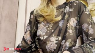 [GetFreeDays.com] Trying my new sheer blouse in a caffe, showing my hard pierced nipples in public. Adult Video December 2022-3