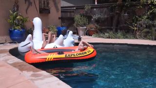 Femdom porn Femdom porn  Custom Fetish - Vivian n Madison Chillin on Inflatables - Table -3