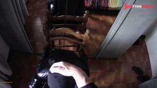 Milf tied to a chair, mouth fucked with ring gag and throatpie POV-2
