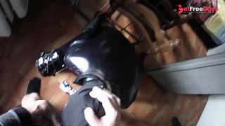Milf tied to a chair, mouth fucked with ring gag and throatpie POV-9