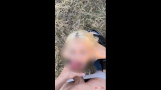 Hot blonde with natural tits gave a blowjob right on the street-9