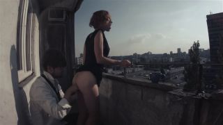 Nerdy Sister Eva Lets Her Step Brother Fuck Her On A Public Balcony.-0