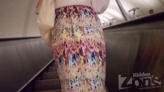 Hidden-Zone.com- Up3046 Upskirt for slim tanned girl with long multi-colored skirt. Our cameraman spent a long time -2