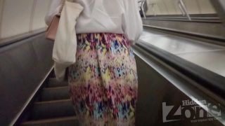Hidden-Zone.com- Up3046 Upskirt for slim tanned girl with long multi-colored skirt. Our cameraman spent a long time -7