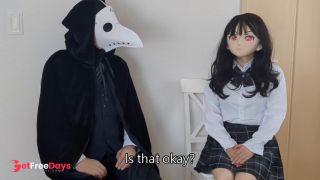 HENTAI Aibu. Veranda. sexy costume. Masturbation with a dildo.-7