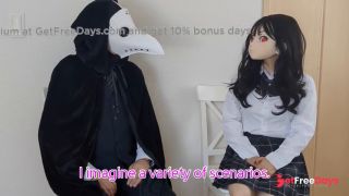 HENTAI Aibu. Veranda. sexy costume. Masturbation with a dildo.-8