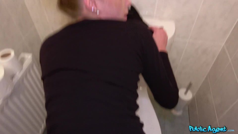 Multiple orgasms in public toilet