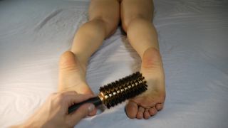 Brush Tickling Feet, Huge Tickle Orgasm Foot!-3