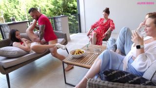 Alice Ross,Kira Stone,Oksana Katysheva,Polly Yangs - Cute Youthful Girl Publicly Fucked by an Italian Guy with a 10 inch Dick on a Summer Patio!-2