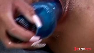 Katya Rodriguez fucks her well-oiled pussy with a thick vibrator that stretches her wide open-9
