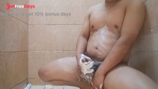 Cumshot in washroom, shower time-9