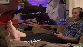 online clip 3 White girls feet | foot tease pov | gamer girl plays fortnite! barefoot joi - legs - feet porn cory chase foot fetish-1