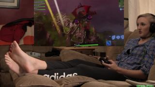 online clip 3 White girls feet | foot tease pov | gamer girl plays fortnite! barefoot joi - legs - feet porn cory chase foot fetish-3