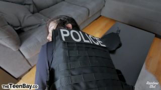 Many Vids – Rainbowslut – White Cop Fucks Black Cock - Brunette-7