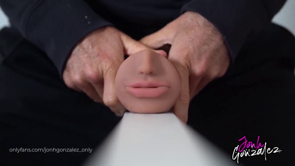 Jonh Gonzalez - Fleshlight Mouth Fuck - Loud Moaning and Cum in Mouth - Male Sex Toy