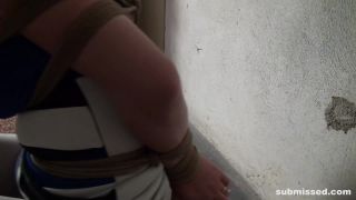 Nicola in distress bound and tightly pantyhose-cleavegagged tit-grabbe ...-4