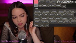 Moona ASMR Moona ASMR shared a Fansly ASMR video teasing in sexy black fishnet outfit and lingerie  asmr-9