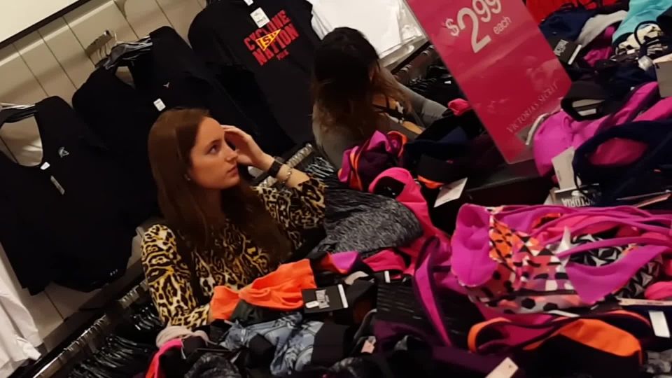 Candid vor teen shopping for lingerie with mom