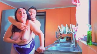 Asian My horny stepmom wanted to fuck in the kitchen.-8