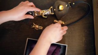 Exclusive Dominatrix Mara Unboxes BDSM Collar Accessories from UPKO-1