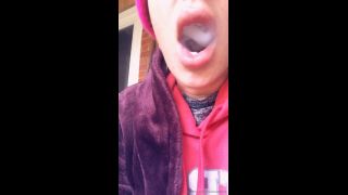 LouLou Petite Louloupetite - smoking video long hard drags sitting in my dressing gown outside smokingfetish 06-05-2019-8