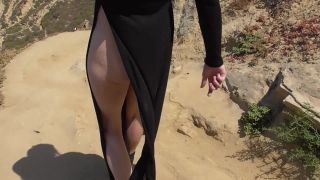 Shy Goth Exhibitionist Beach Trek High Cut Gown-0