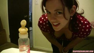 Diaperedonline2Savannah Savannah POV Castor Oil in Baby Bottle-1