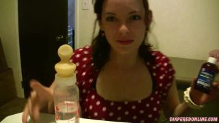 Diaperedonline2Savannah Savannah POV Castor Oil in Baby Bottle-3